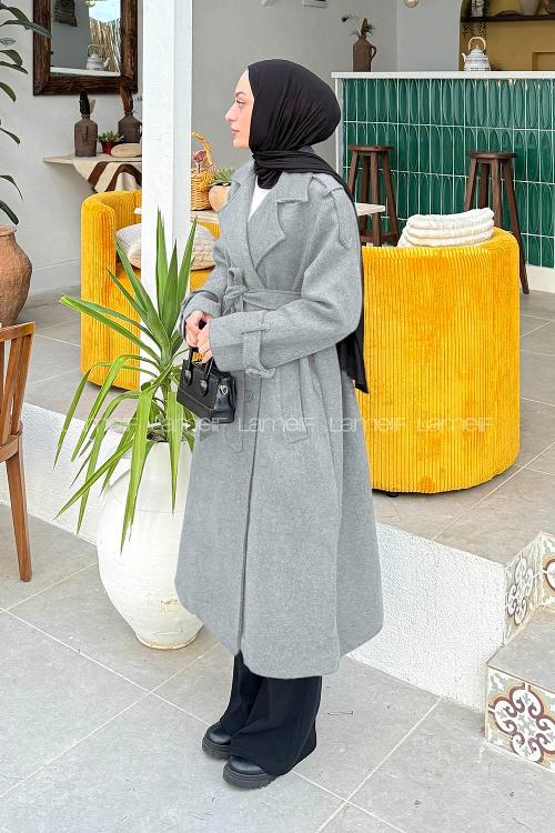 Lamelif Oversize Kaban Gri