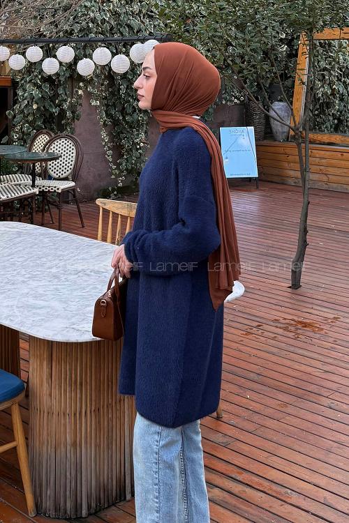 Lamelif Sakal Kumaş Kazak Lacivert