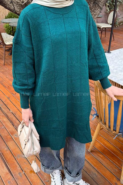 Lamelif Yumoş Triko Kazak Zümrüt