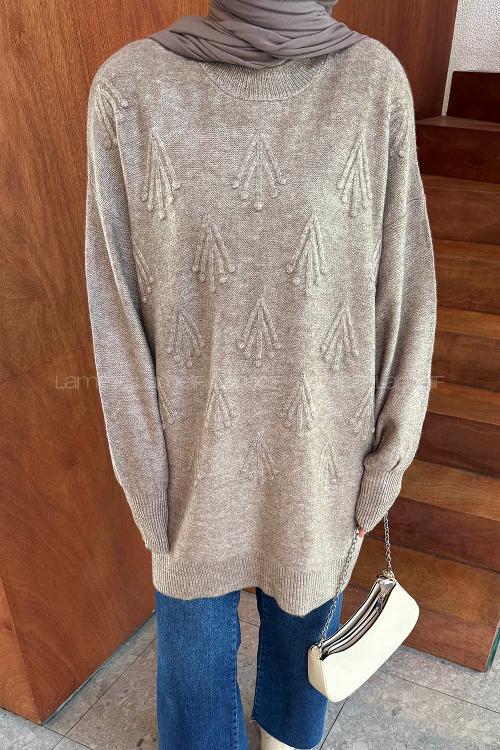 Lamelif Nakışlı Kazak Vizonrengi