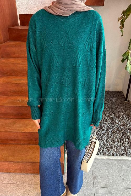 Lamelif Nakışlı Kazak Zümrüt