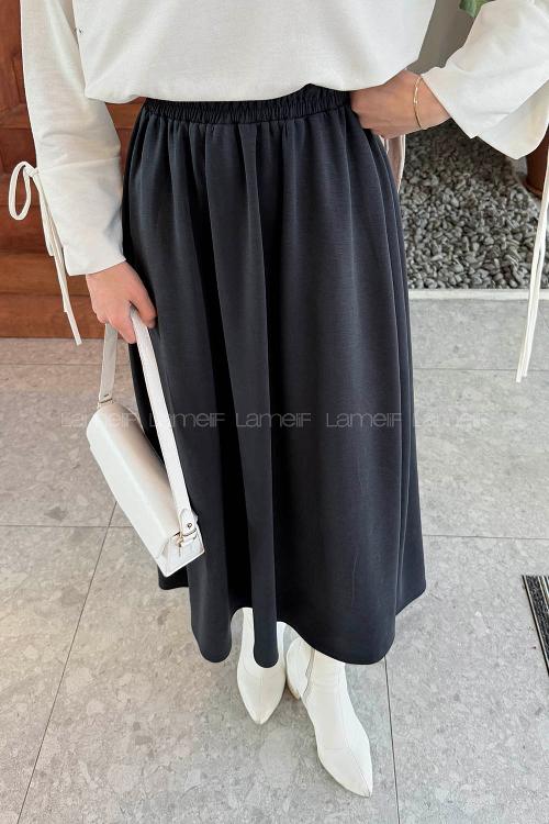 Lamelif Oysho Tesettür Etek Koyu Lacivert