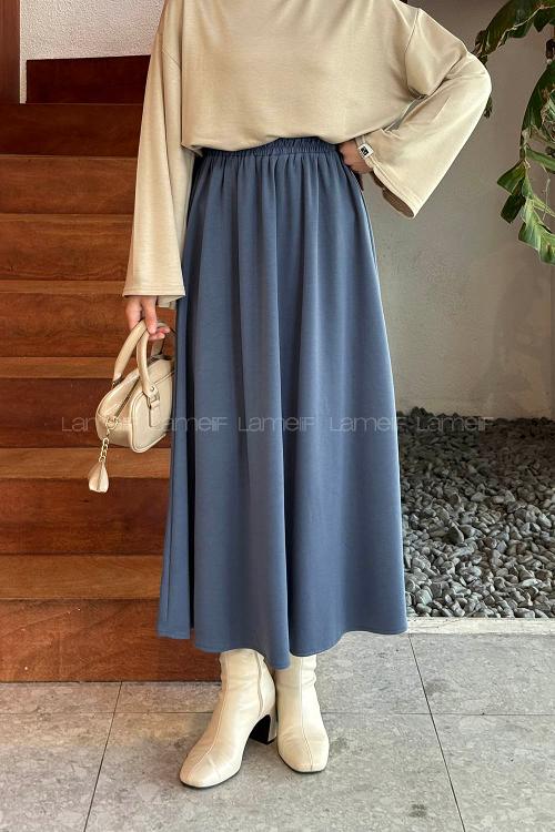 Lamelif Oysho Tesettür Etek Lacivert