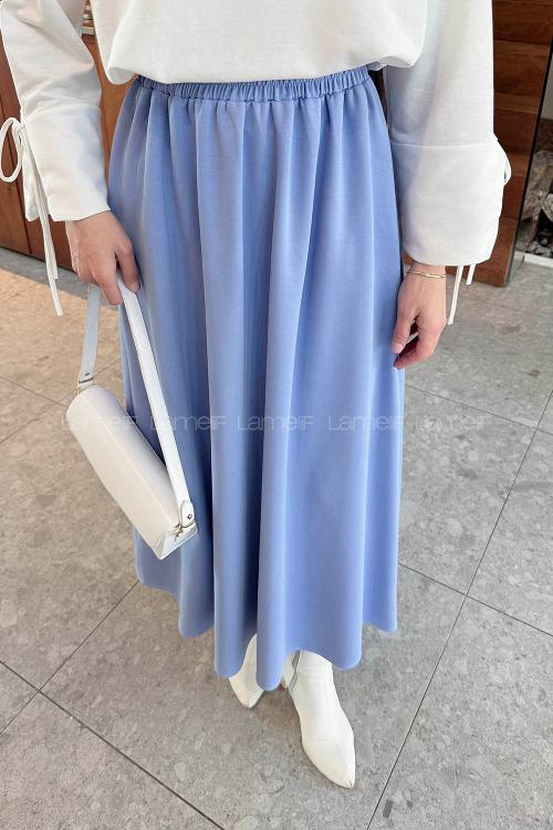 Lamelif Oysho Tesettür Etek Mavi