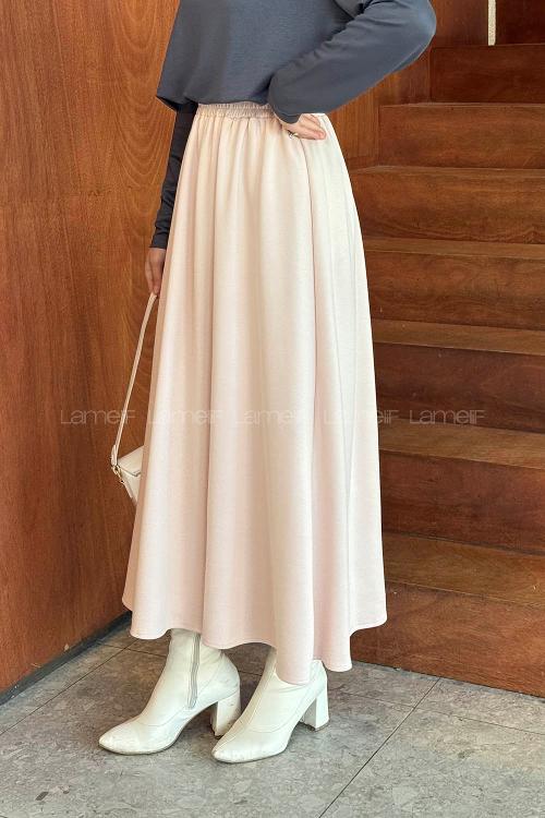 Lamelif Oysho Tesettür Etek Pudra