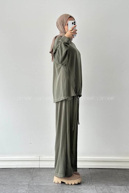 Lamelif Bağcıklı İkili Takım Haki