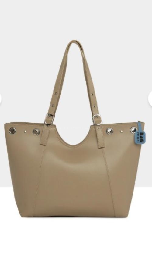 Lamelif Gümüş Halka Detaylı Kadın Omuz Çantası Vizonrengi