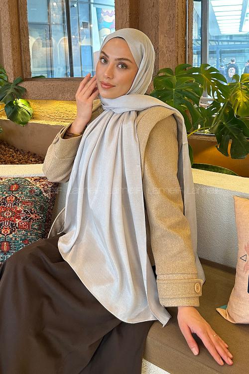 Lamelif Star Şal Gümüş Gri
