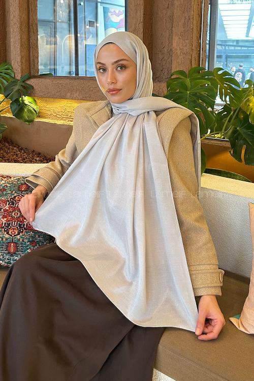 Lamelif Star Şal Gümüş Gri