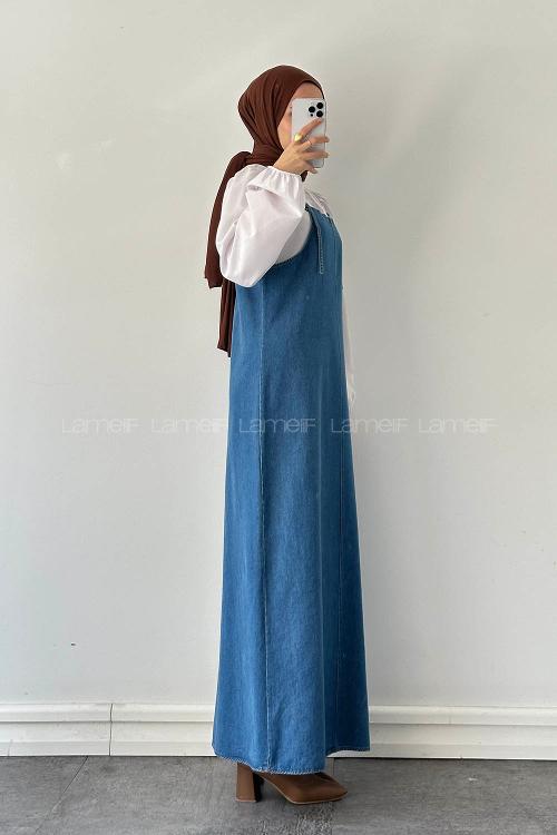 Lamelif Toka Detaylı Kot Jile Açık Mavi