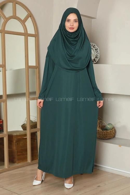 Emerald Green Normal Neck Lycra Dresess
