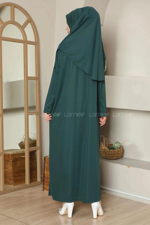Emerald Green Normal Neck Lycra Dresess