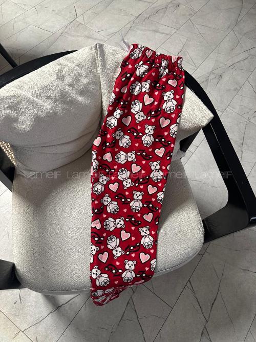 Lamelif Milan Kumaş Love Baskılı Pijama Altı