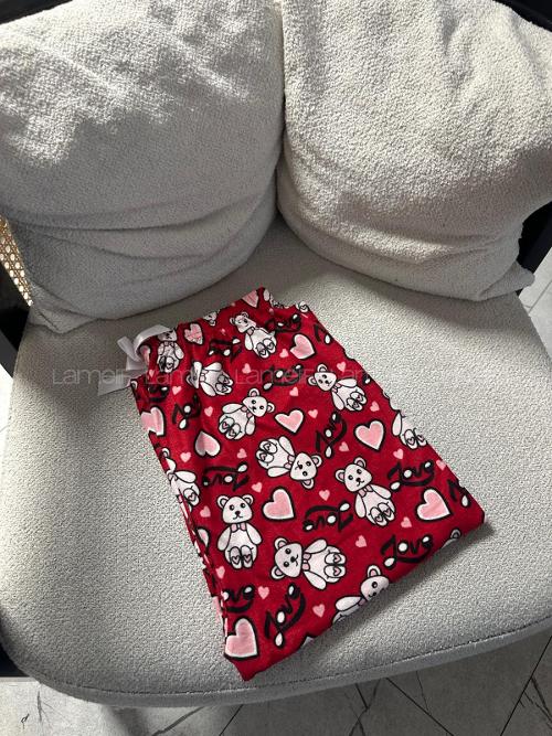 Lamelif Milan Kumaş Love Baskılı Pijama Altı