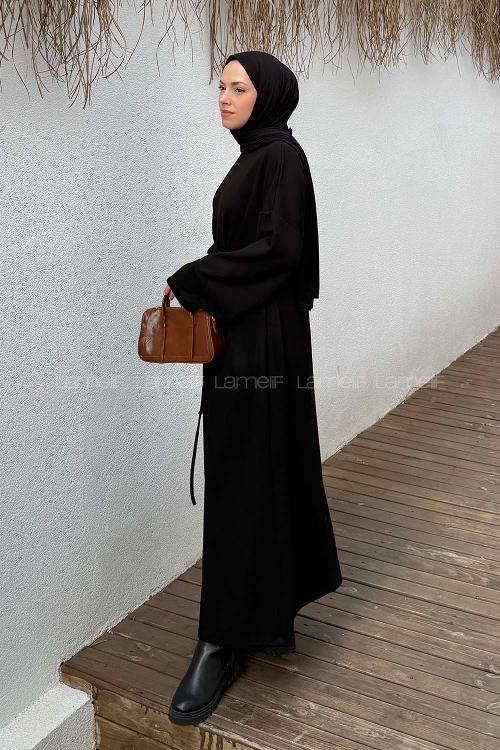 Lamelif İki İplik Oysho Elbise  Siyah