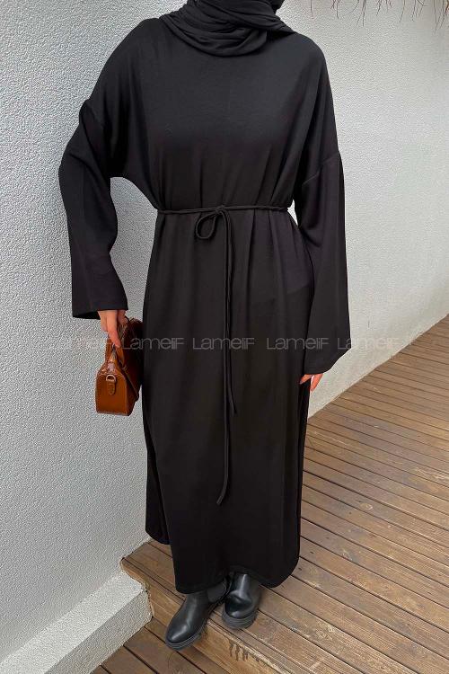 Lamelif İki İplik Oysho Elbise  Siyah