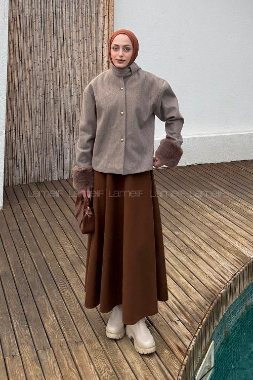 Mink Neckband Long Arm Coat