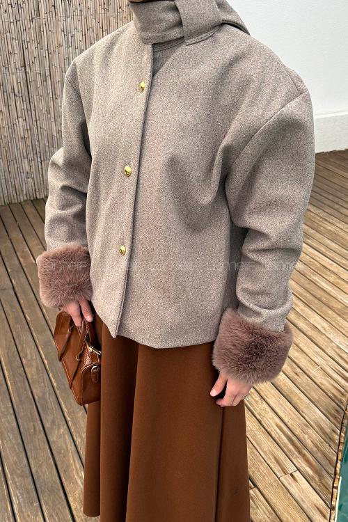 Mink Neckband Long Arm Coat