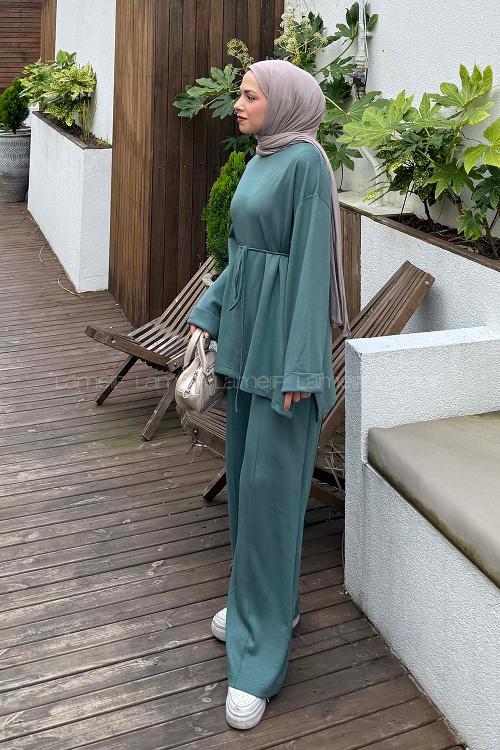 Lamelif Oysho İkili Tesettür Takım Yeşil