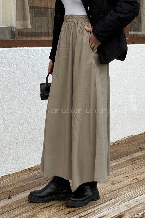 Lamelif Tensel Tesettür Etek Mint Yeşili