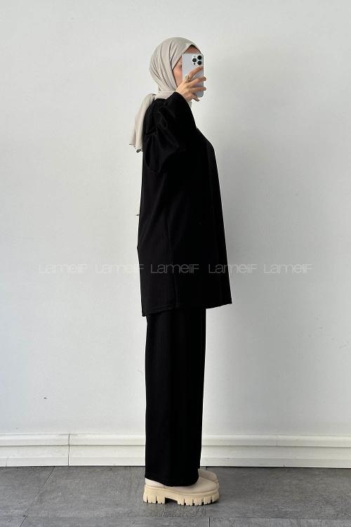 Lamelif Oysho Pantolonlu Takım Siyah