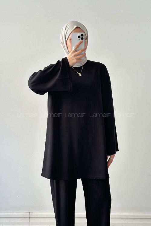 Lamelif Oysho Pantolonlu Takım Siyah