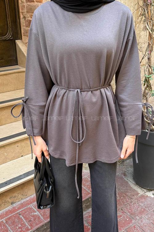 Lamelif Kol Biyeli Sweat Antrasit