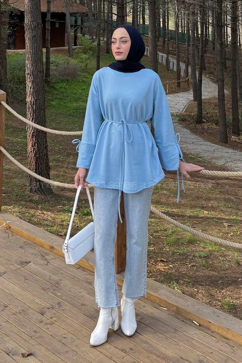 Lamelif Kol Biyeli Sweat Bebe Mavisi