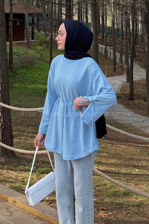 Lamelif Kol Biyeli Sweat Bebe Mavisi