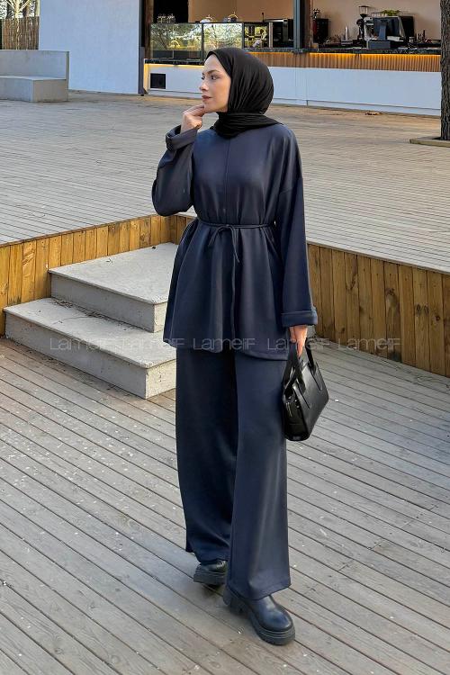 Lamelif Bağlama Detaylı Oysho Takım Antrasit