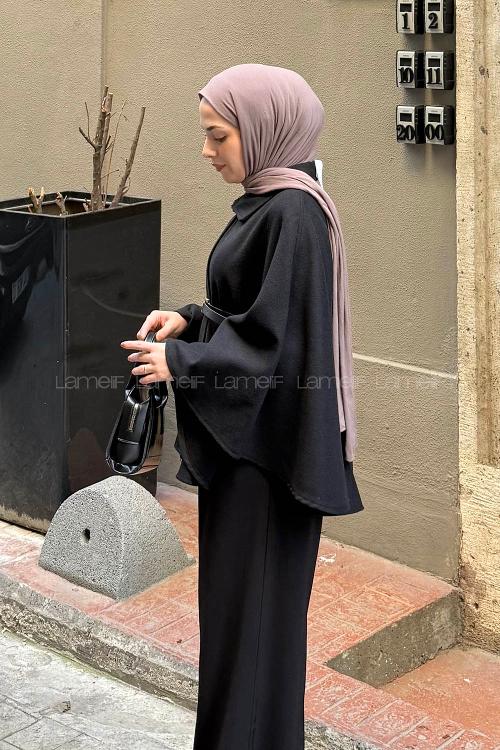 Lamelif Kemerli Panço Siyah