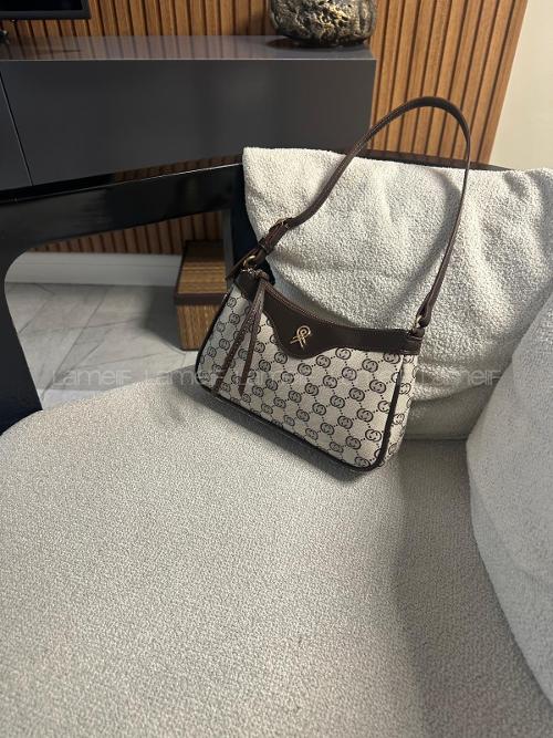 Lamelif Ophidia Kadın Çanta - Acı Kahve-Krem