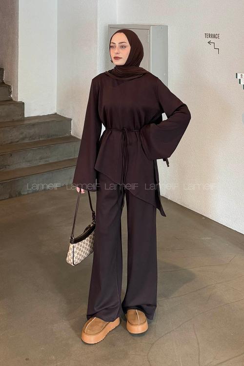 Lamelif Asimetrik Oyhso Takım Acı kahve