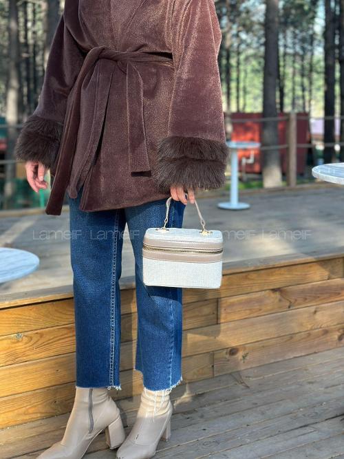 Mink With Suspenders Bag
