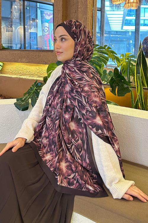 Plum Cotton Striped Shawl