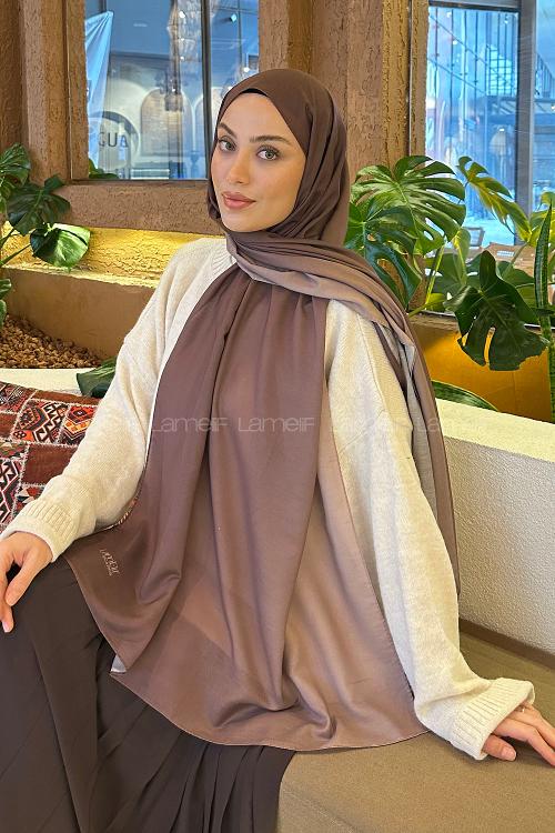 Brown Cotton Striped Shawl