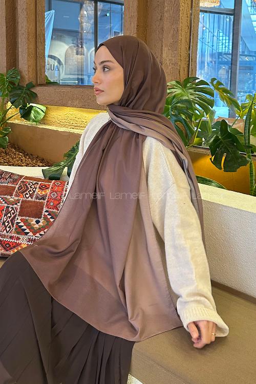 Brown Cotton Striped Shawl