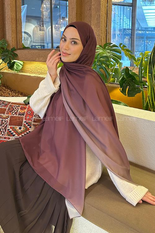 Plum Cotton Striped Shawl