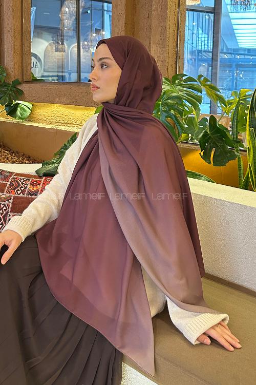 Plum Cotton Striped Shawl