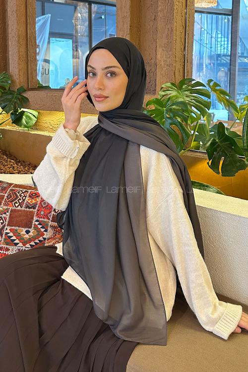 Lamelif Degrade Desen Soft Şal Siyah