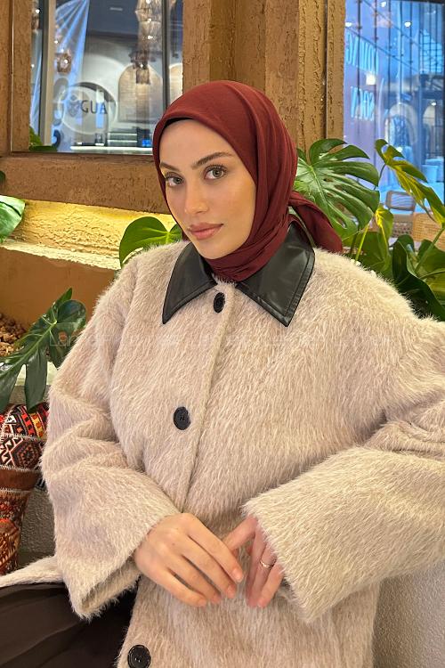 Lamelif Comfort Pamuk Eşarp Bordo