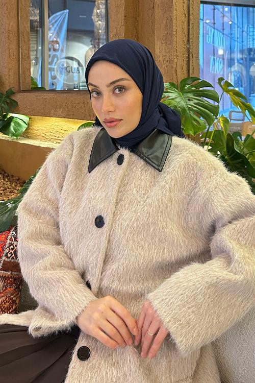 Lamelif Comfort Pamuk Eşarp Lacivert