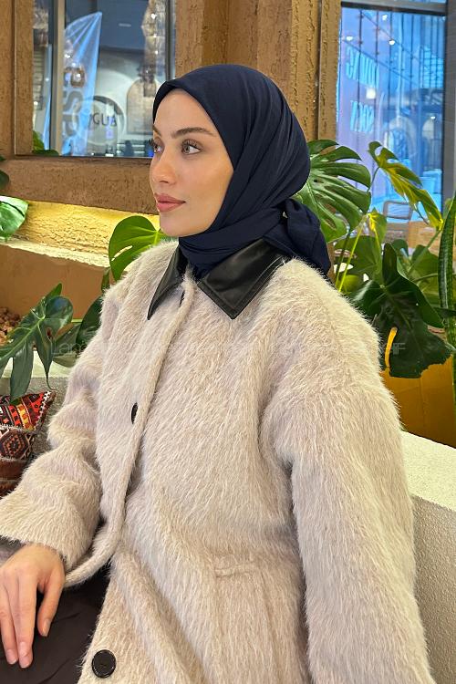 Lamelif Comfort Pamuk Eşarp Lacivert