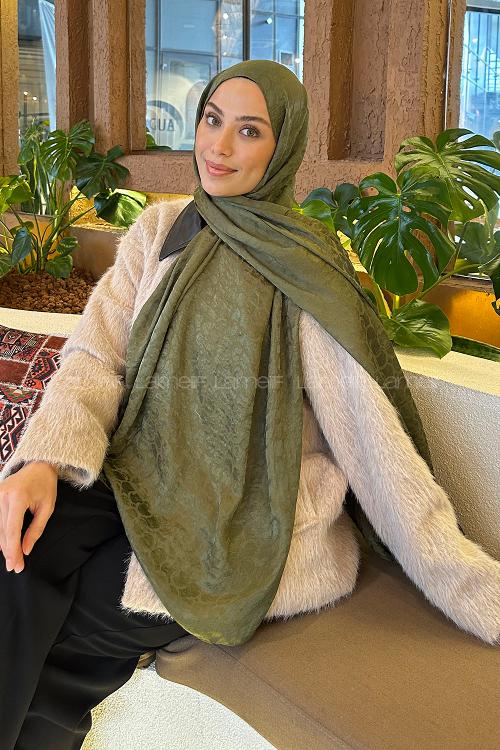 Lamelif  Bloom Desen Ayrobin Floş Jakar  Şal Adaçayı