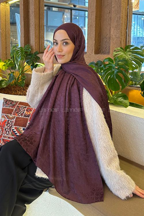 Plum Cotton Fabric Printed Shawl
