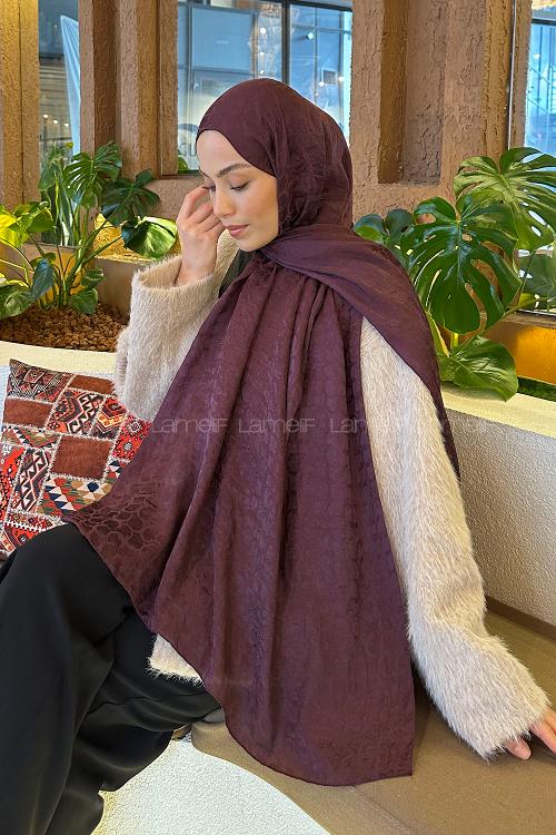 Plum Cotton Fabric Printed Shawl