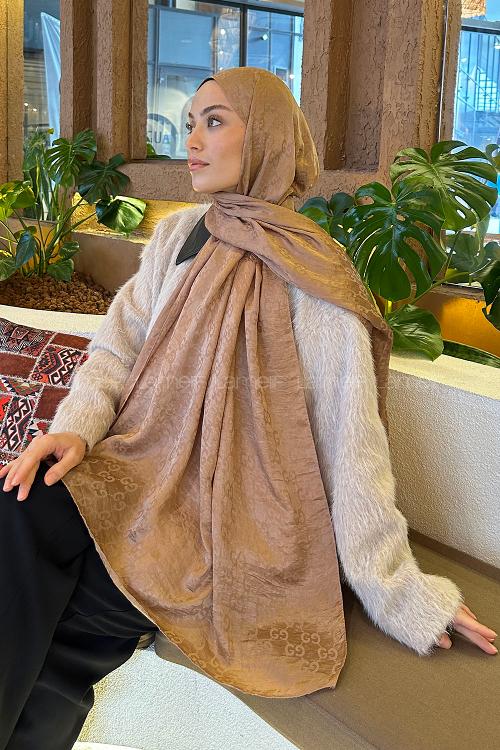 Lamelif  G Desen Ayrobin Floş Jakar  Şal Camel
