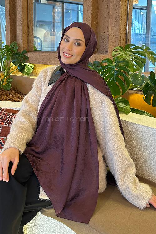 Plum Cotton Fabric Printed Shawl