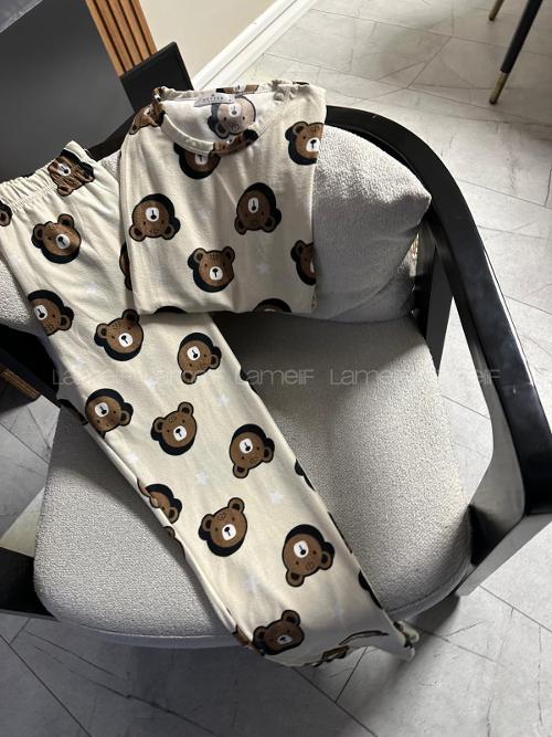 Lamelif Ayıcık Detaylı Pijama Takımı
