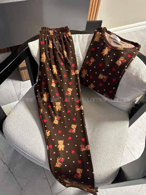 Lamelif Ayıcık Detaylı Pijama Takımı